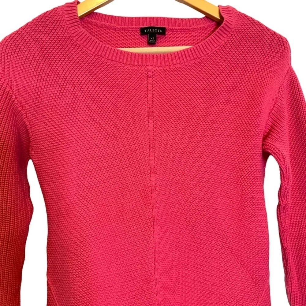 Talbots sweater pink medium weight crew neck size xsmall